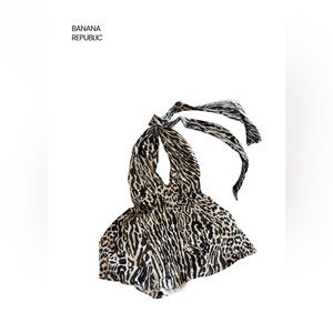 Banana Republic Black and White Animal Print Halter Top